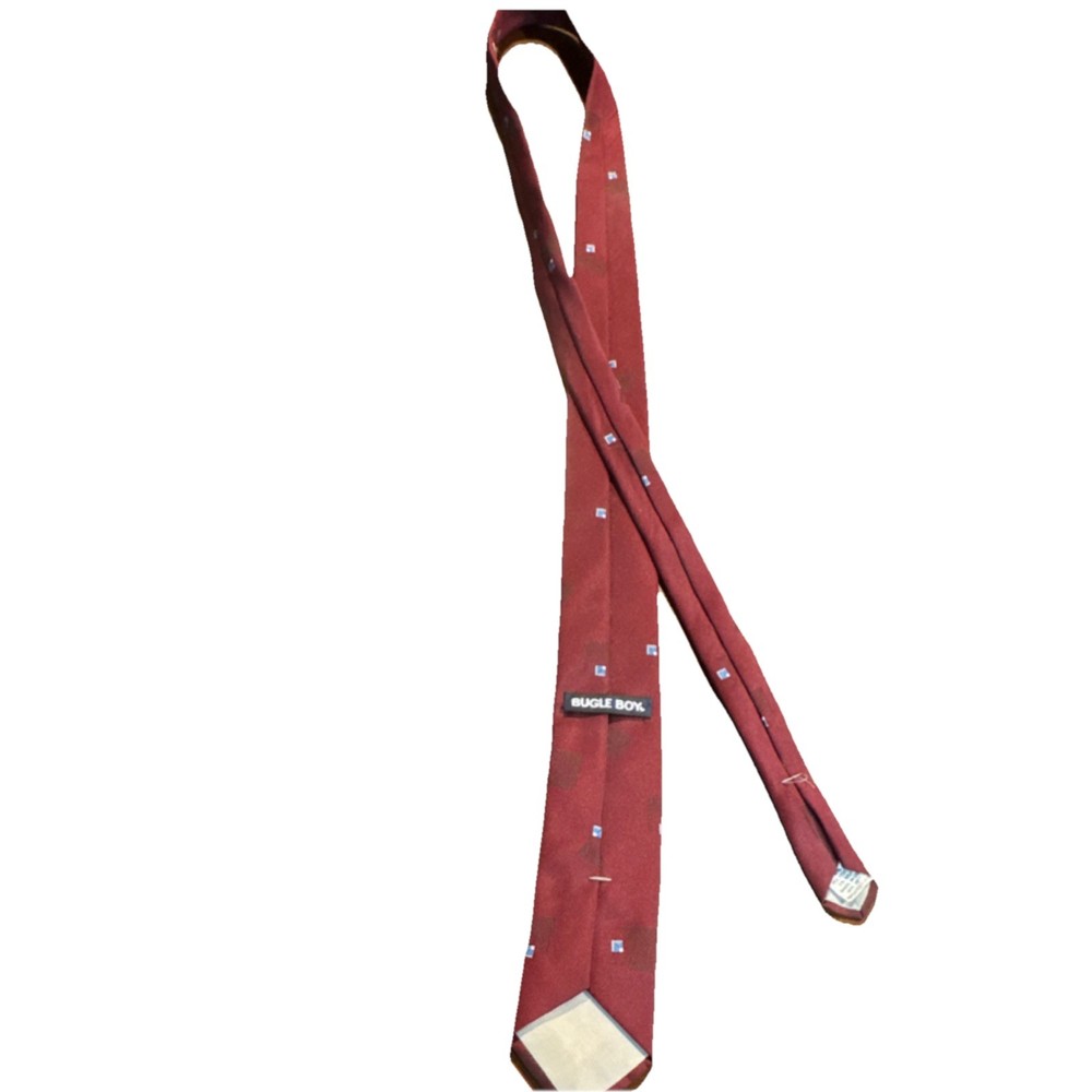 Vintage Bugle Boy Men's Tie Burgundy Geometric Classic Neckwear