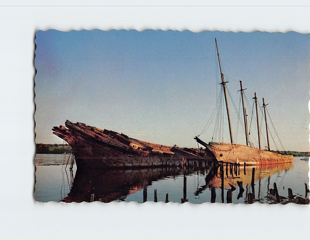 Postcard Hesper & Luther Little Schooners Sheepscot River Wiscasset Maine USA