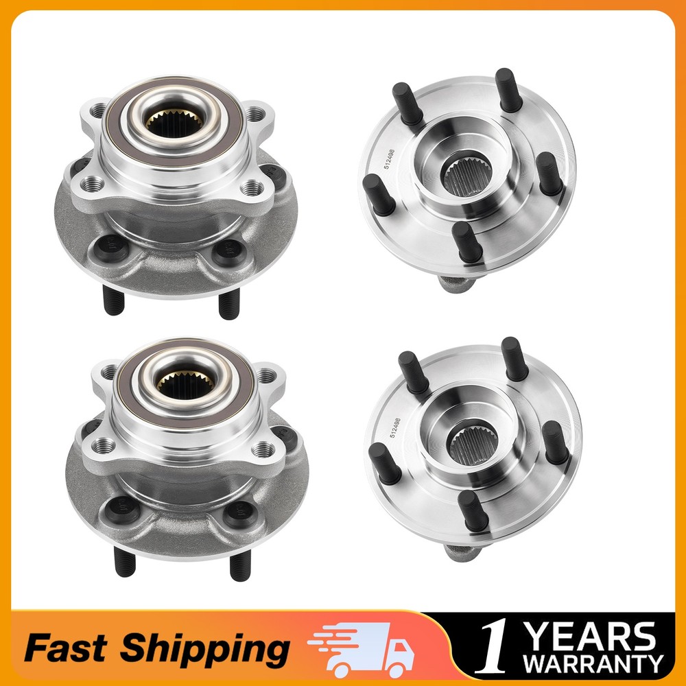 4 Wheel Bearing Hub Front & Rear 2013 2014 2015 2016 Ford Fusion Lincoln MKZ AWD