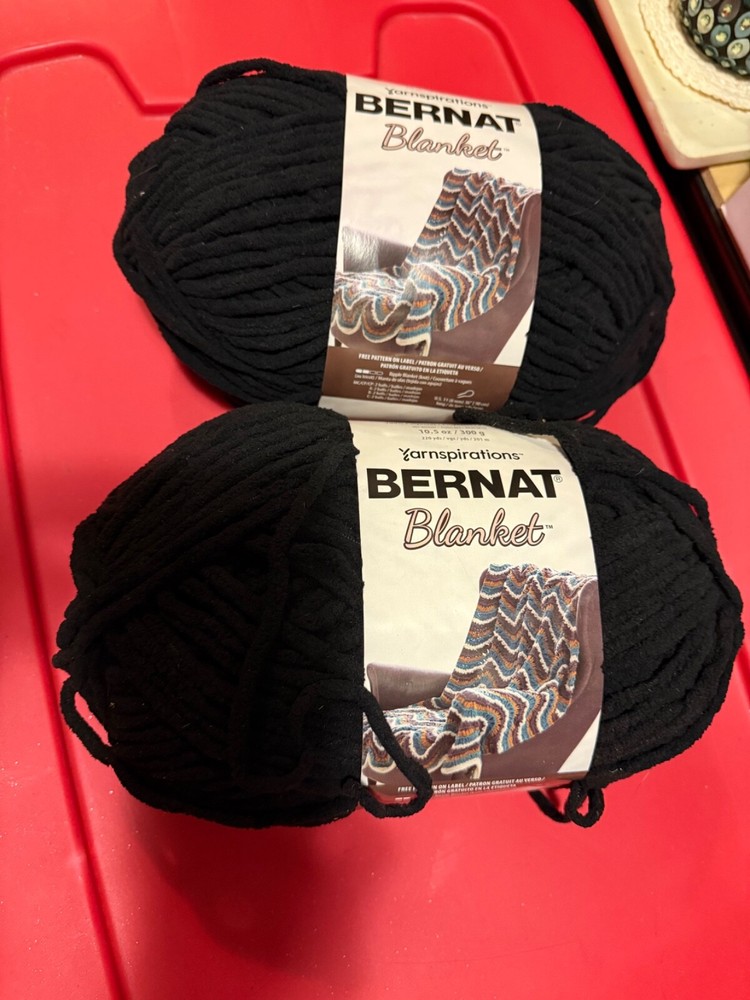 Yarnspirations Bernat Blanket Yarn, Coal, 2 Skeins