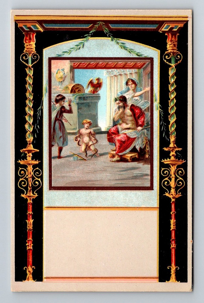 Italy- Pompei House Of Vettii Famous Well Preserved Painting PC Vintage Postcard
