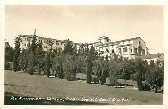 CA, Corona, California, The, Norconian, Naval Hospital, RPPC