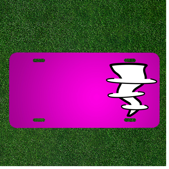 Create a Custom Personalized Car License Plate with Your Name and a Whirlwind Tornado Design