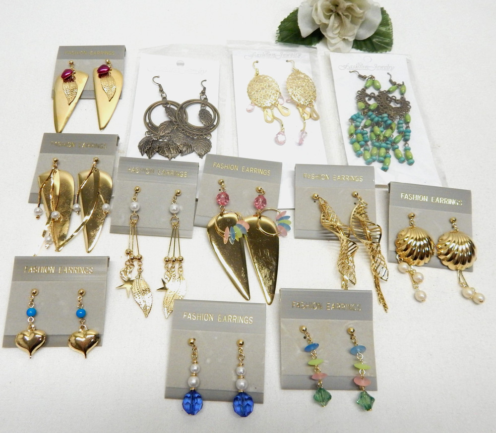 Earring Lot For Pierced Ears, New Old Stock With Original Packaging