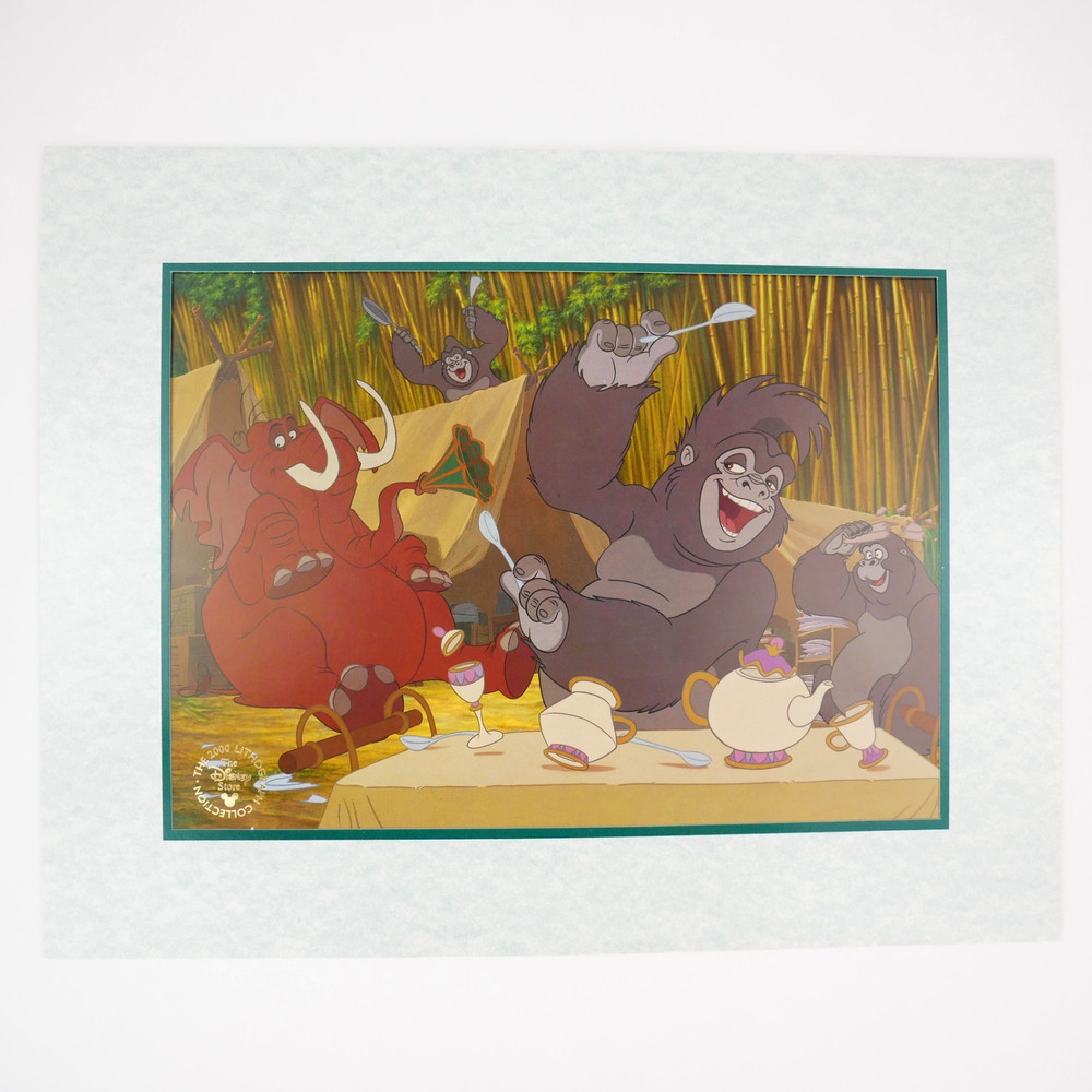 Disney Store Tarzan Lithograph 2000 Art Print Terk Tantor Envelope Trashing Camp