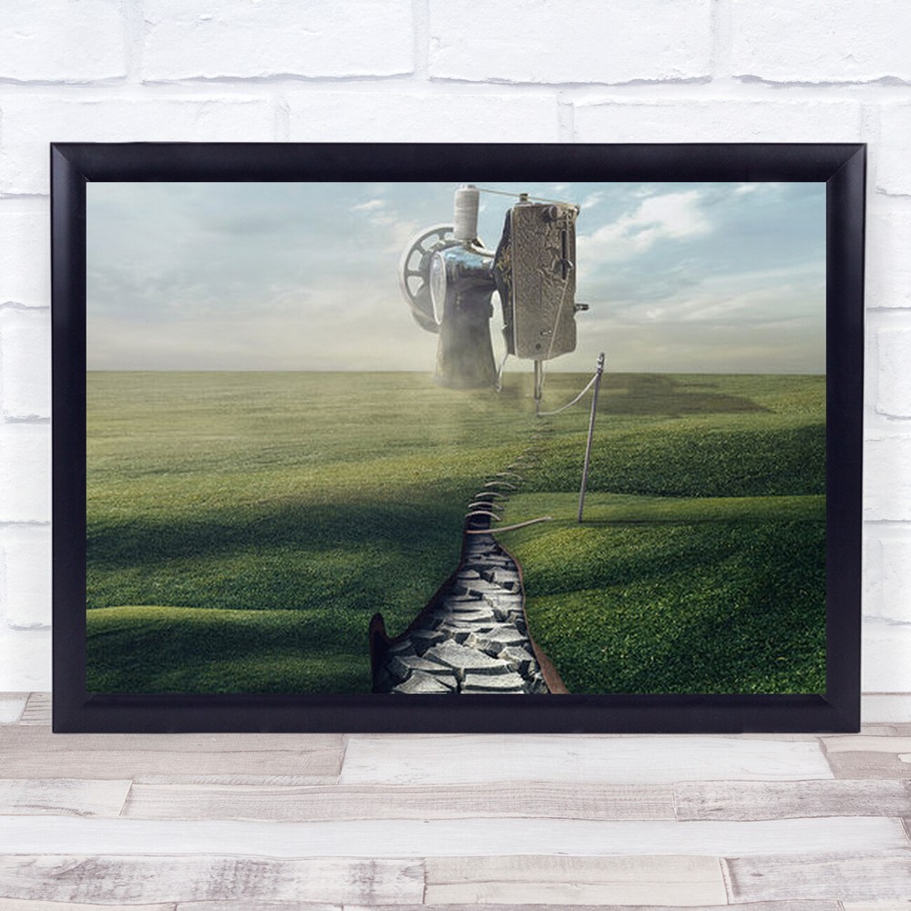 Cultivate The Ground Creative Edit Earth Planet Landscape Sew Wall Art Print