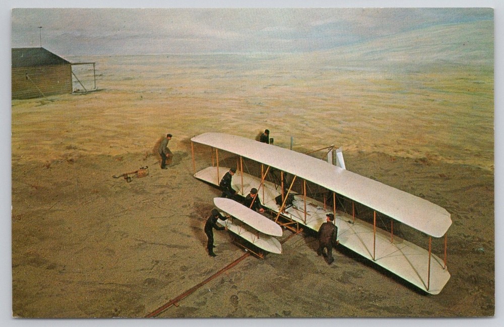 Wright Brothers First Flight 1903 Diorama Postcard Kill Devil Hills NC Aviation