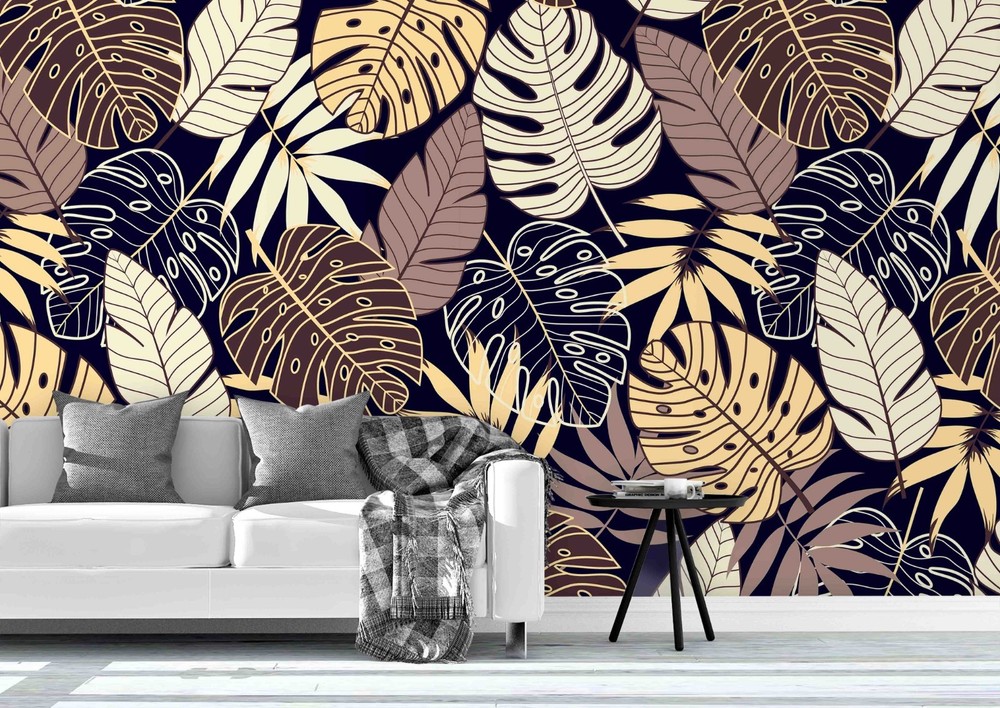 3D Plants Leaves Pattern Wall Murals Wallpaper Murals Wall Sticker 2