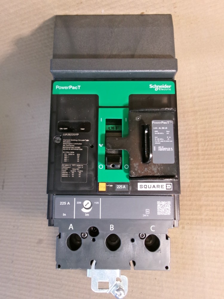 NEW Square D JJA36225YP 3 Pole 225 Amp 600V Circuit Breaker Power Pact NTO