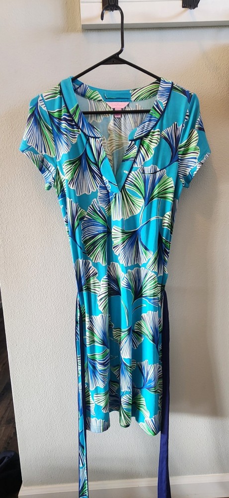 LIlly Pulitzer Women XS Blue Floral Belted Dress