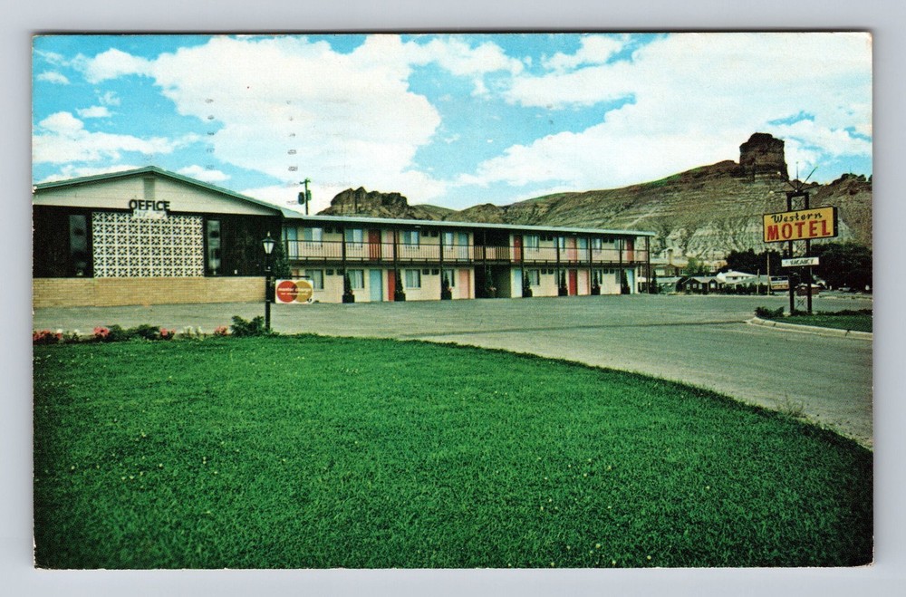 Green River WY-Wyoming The Western Motel Vintage c1982 Postcard