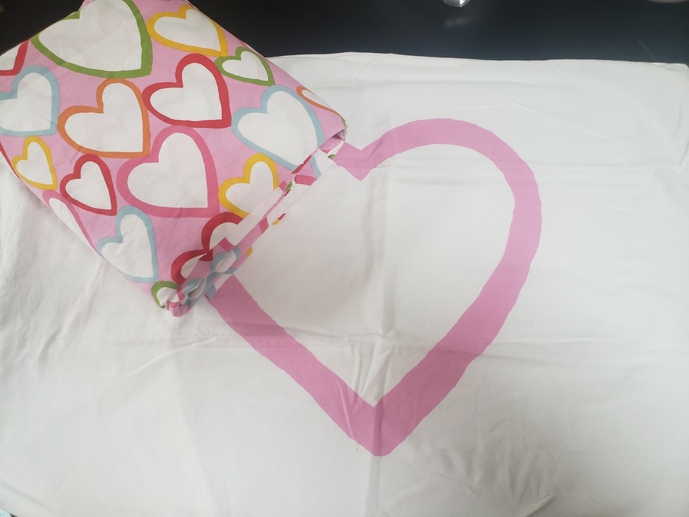 IKEA Vitaminer Hjarta Twin Size HEARTS Duvet Cover and Pillowcase Set in Cotton
