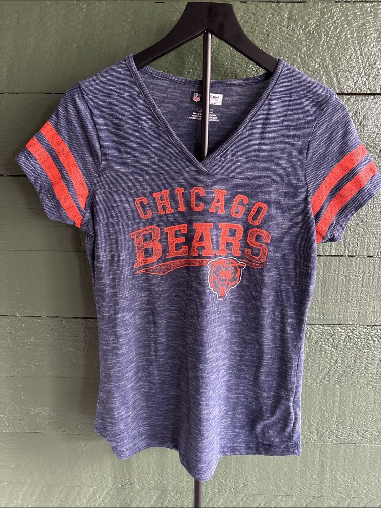 NFL Team Apparel Chicago Bears Women's V-Neck Short Sleeve Shirt Size Small