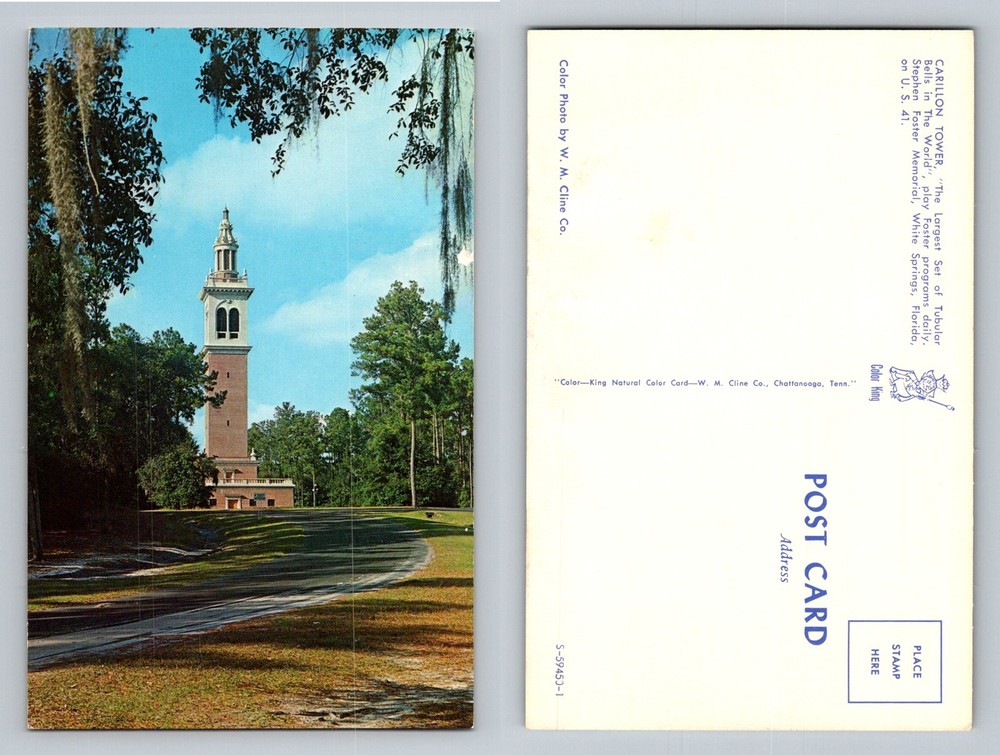 White Springs FL-Florida Carillon Tower Stephen Foster Memorial Vintage Postcard