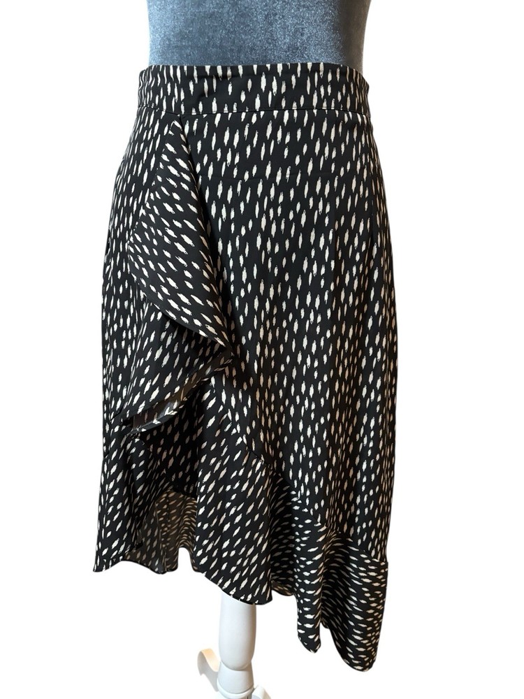 Shein Women's Midi Skirt Size Small Black White Back Zipper