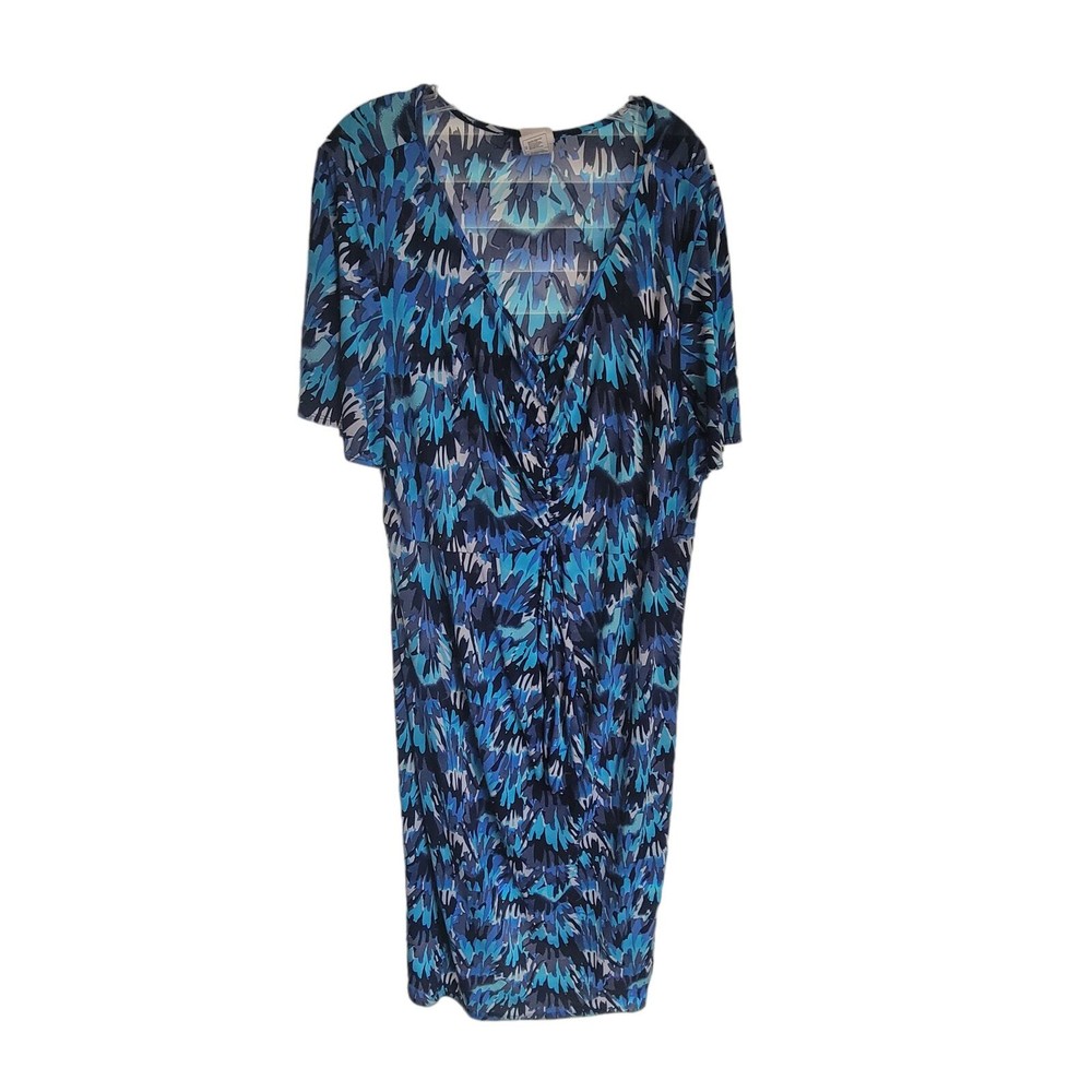 JMS Womens Colorful Semi-Sheer Maxi Dress Size 2X Comfort Fit