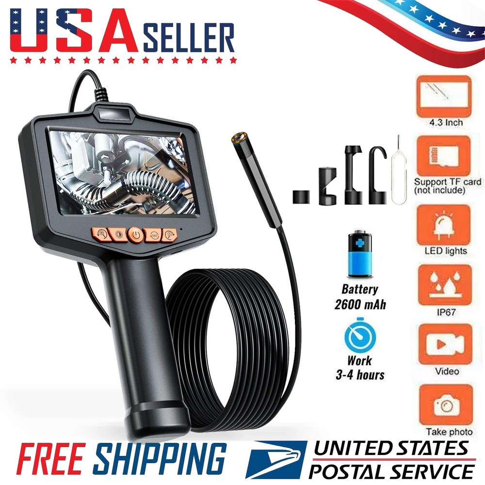 1080P HD LED Handheld Industrial Endoscope 8mm Borescope Inspection Snake Camera