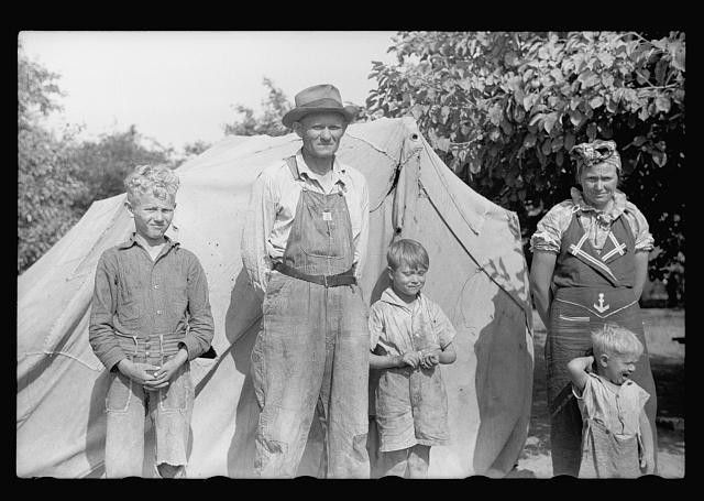 Photo:Berrien County Michigan 1940 Migrant Arkansas Child Family Tent Camp