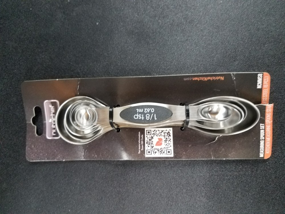 NutriChef 6-Piece Magnetic Stainless Steel Stackable Measuring Spoon Set NCMMS8