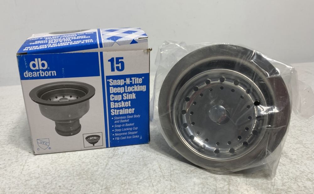 Dearborn 15 Sink Basket Strainer Stainless Steel Locking Cup