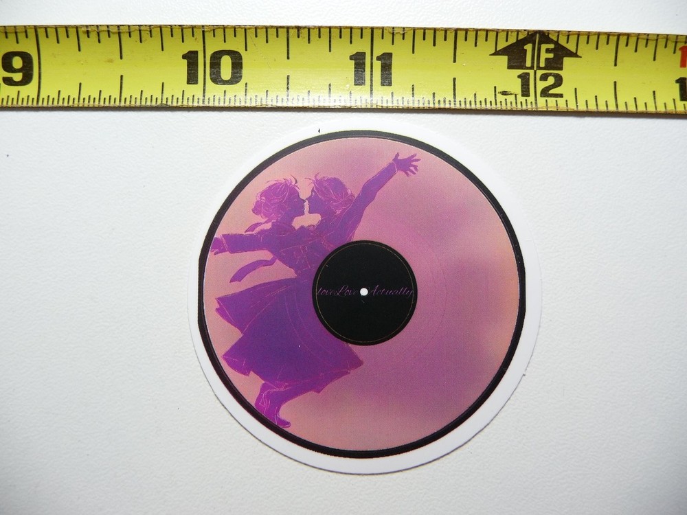 Vinyl Record Sticker Decal with Dancing Couple DJ Music Design