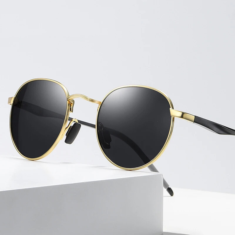 Retro Polarized Round Reflective Aluminum Prince Sunglasses