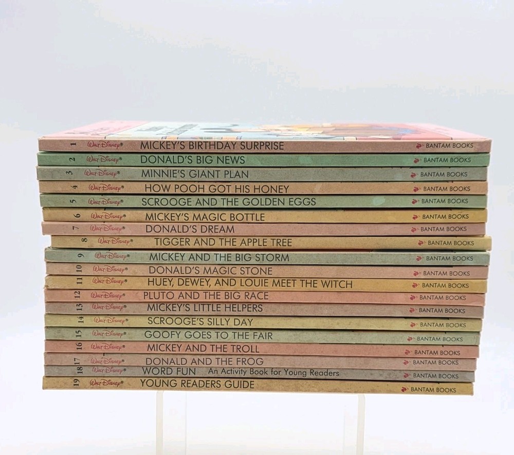 Walt Disney Mickey's Young Readers Library Books Complete Set 1-19 Vintage