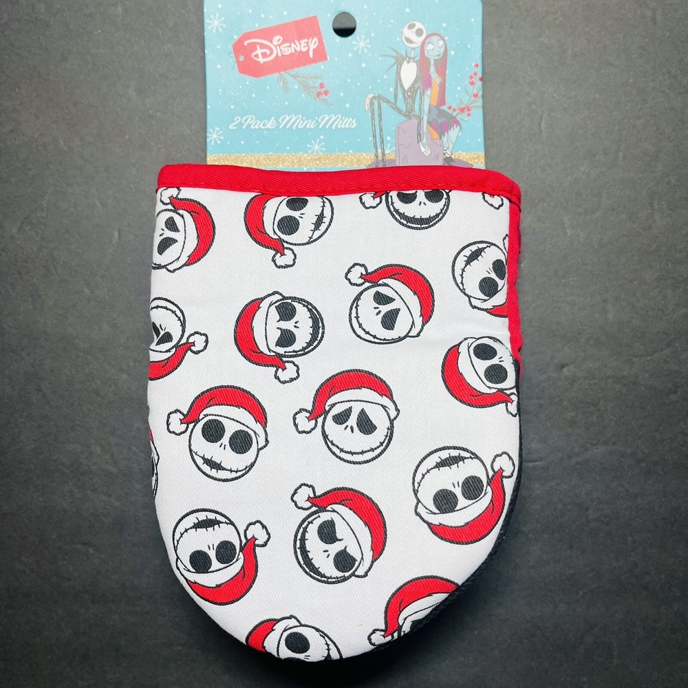 Disney The Nightmare Before Christmas 2 Pack Mini Oven Mitts Jack Santa Hat NEW