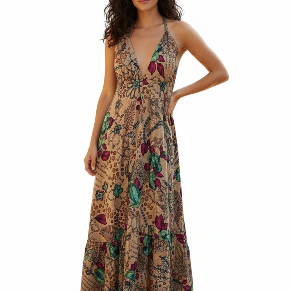 Karma Highway Women's Floral Maxi Dress One Size