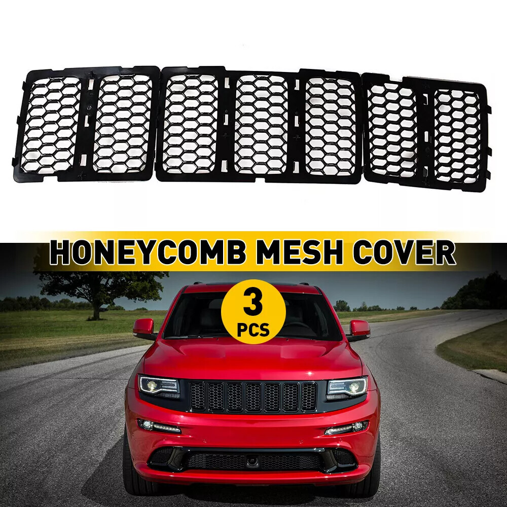 For 2014-2016 Jeep Grand Cherokee Front Honeycomb Matte Mesh Grille Insert Cover