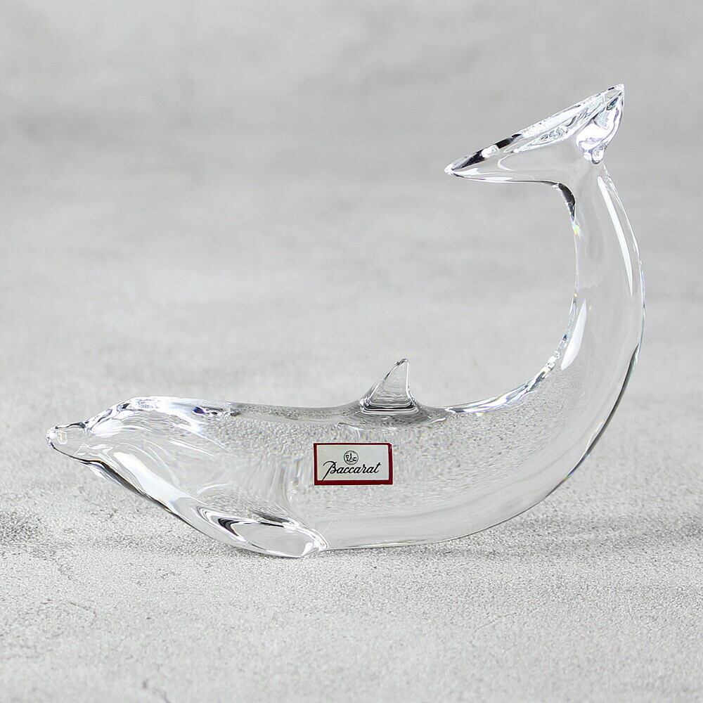 Baccarat Figurine Crystal Unisex Used Dolphin Object Interior