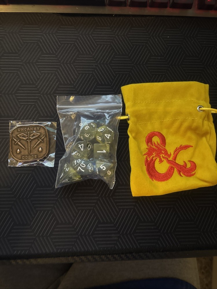 Dungeons & Dragons Acererak’s Treasure Dice, Coin, and Bag! Cloud Black!-image