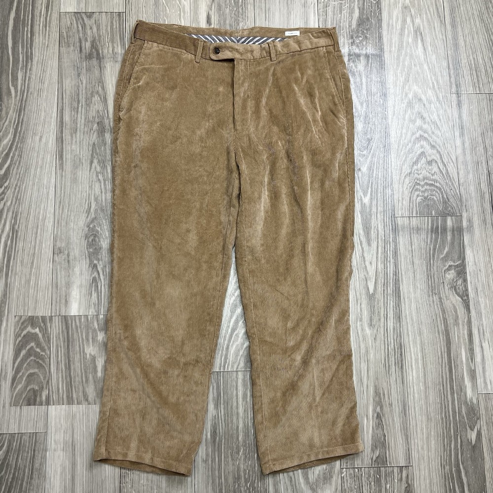 Peter Millar Nanoluxe Corduroy Pants Mens Size 37x27 Brown Tan Straight Leg Golf
