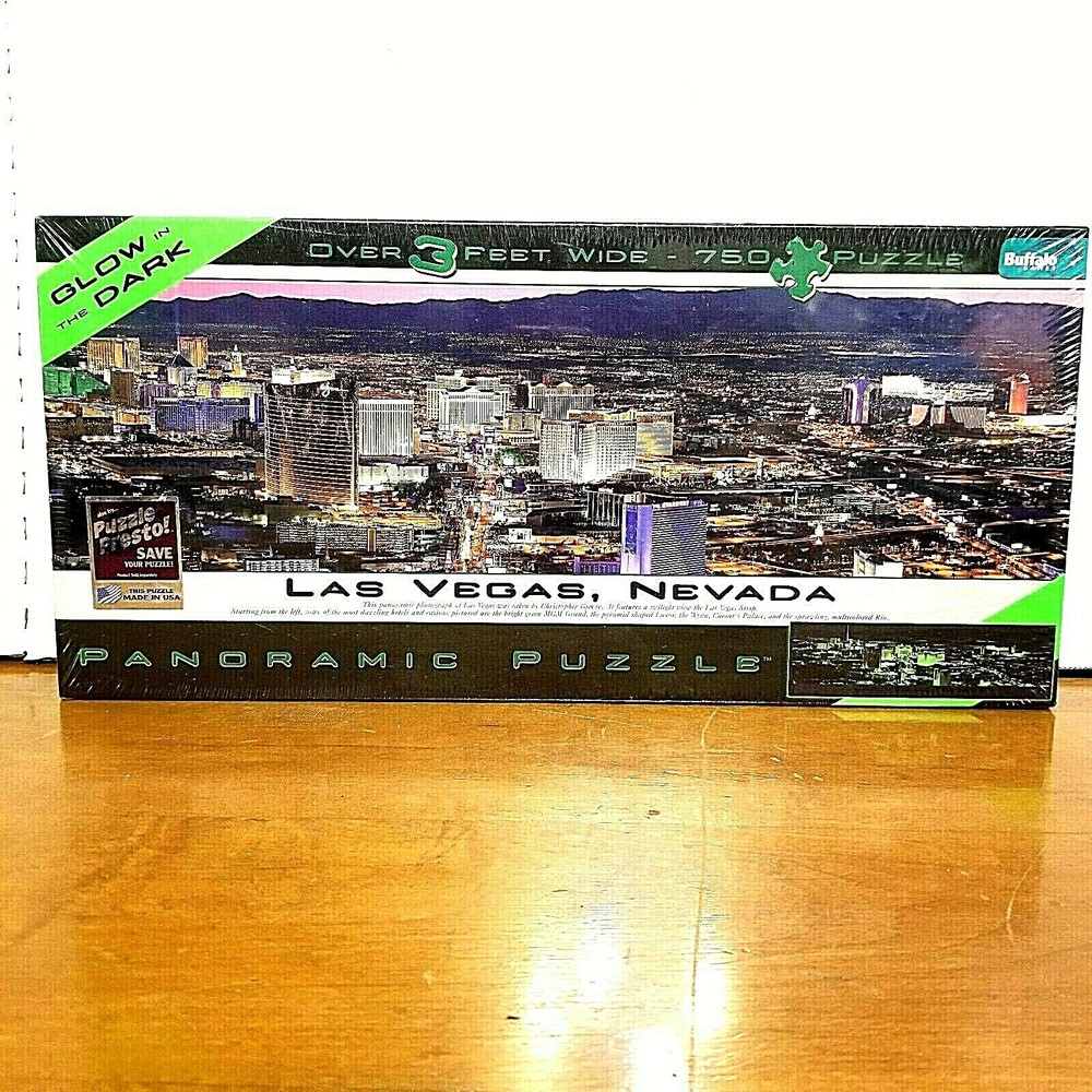 Buffalo Games 750 шт. головоломка Лас-Вегас Невада панорамное свечение в темноте - новая