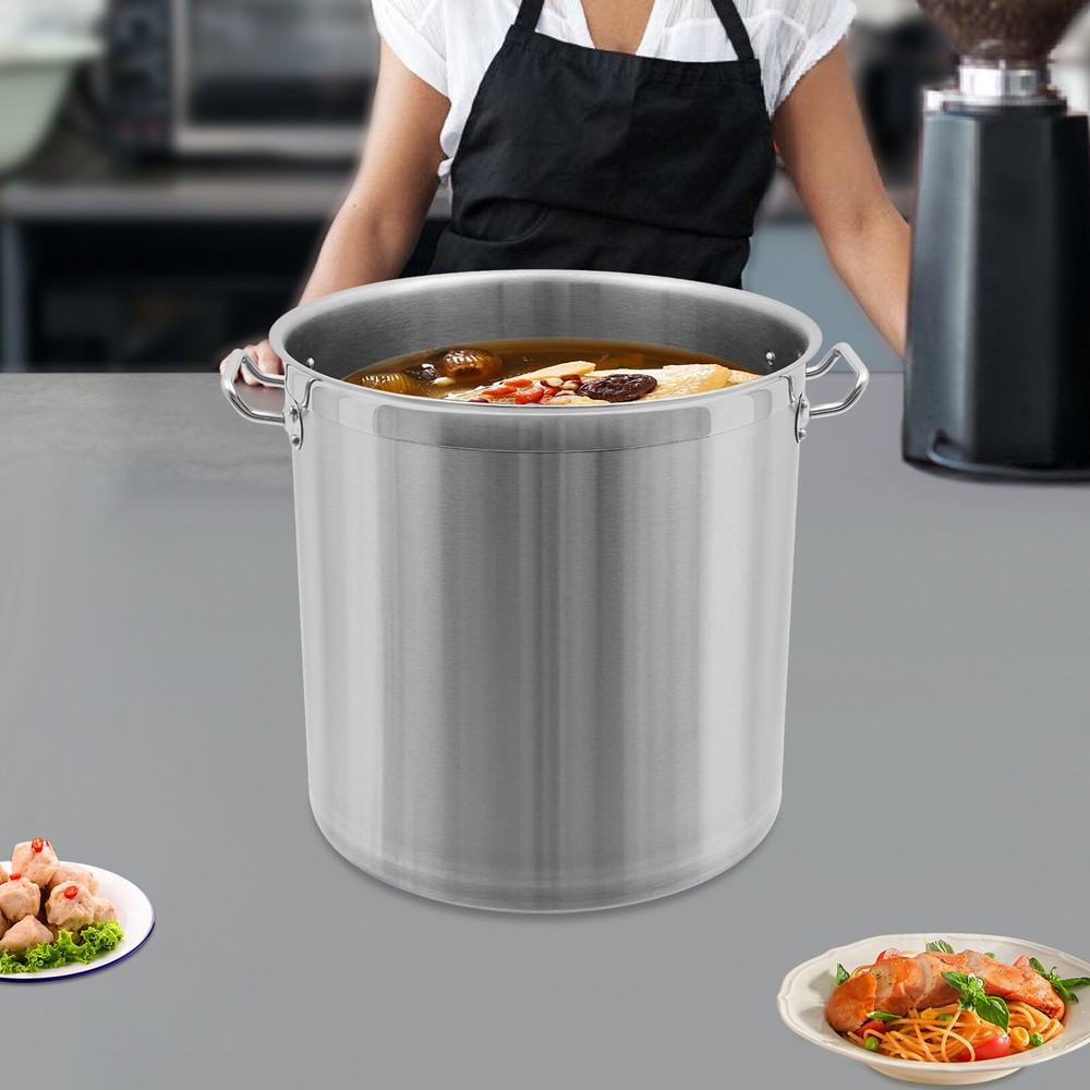 33/52 Quart Stock Pot Stainless Steel Large Kitchen Soup Big Cooking Restaurant