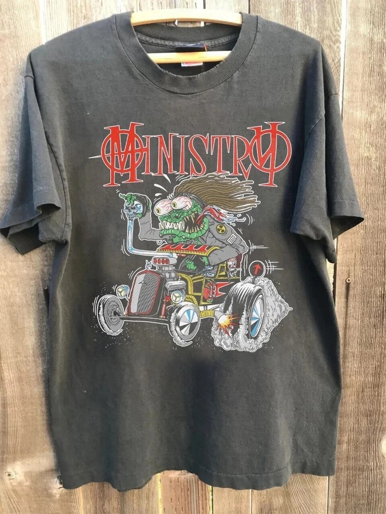 Ministry band Basic style charcoal T shirt Unisex Short sleeve tee NE609