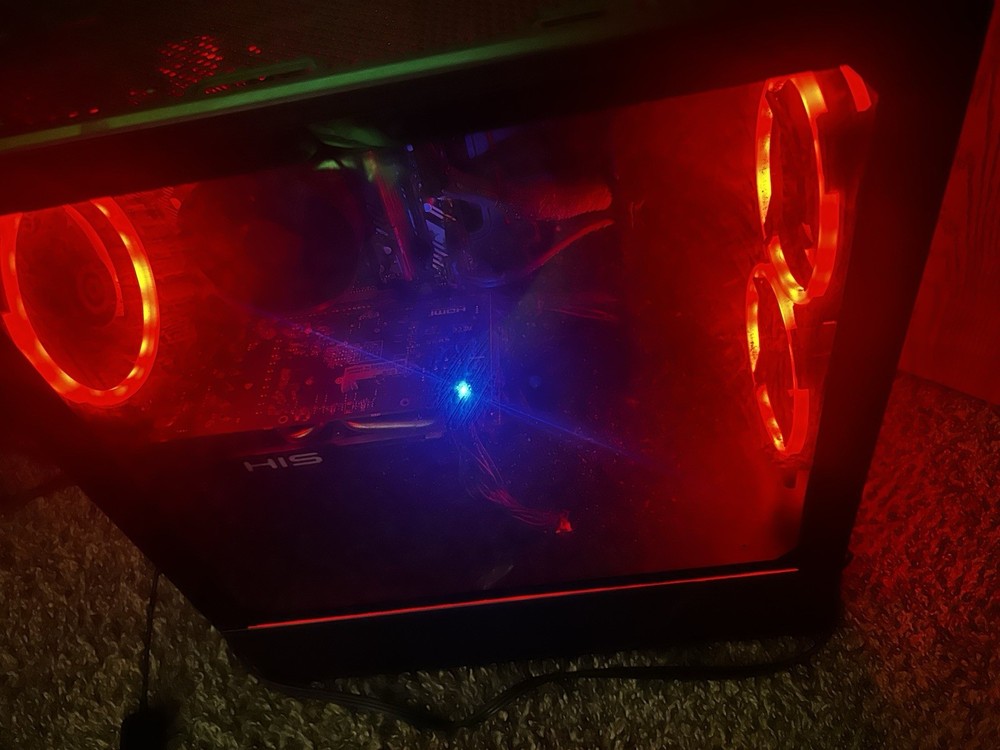 HIS HIS Gaming Desktop PC Tower - RGB Lighting, Black