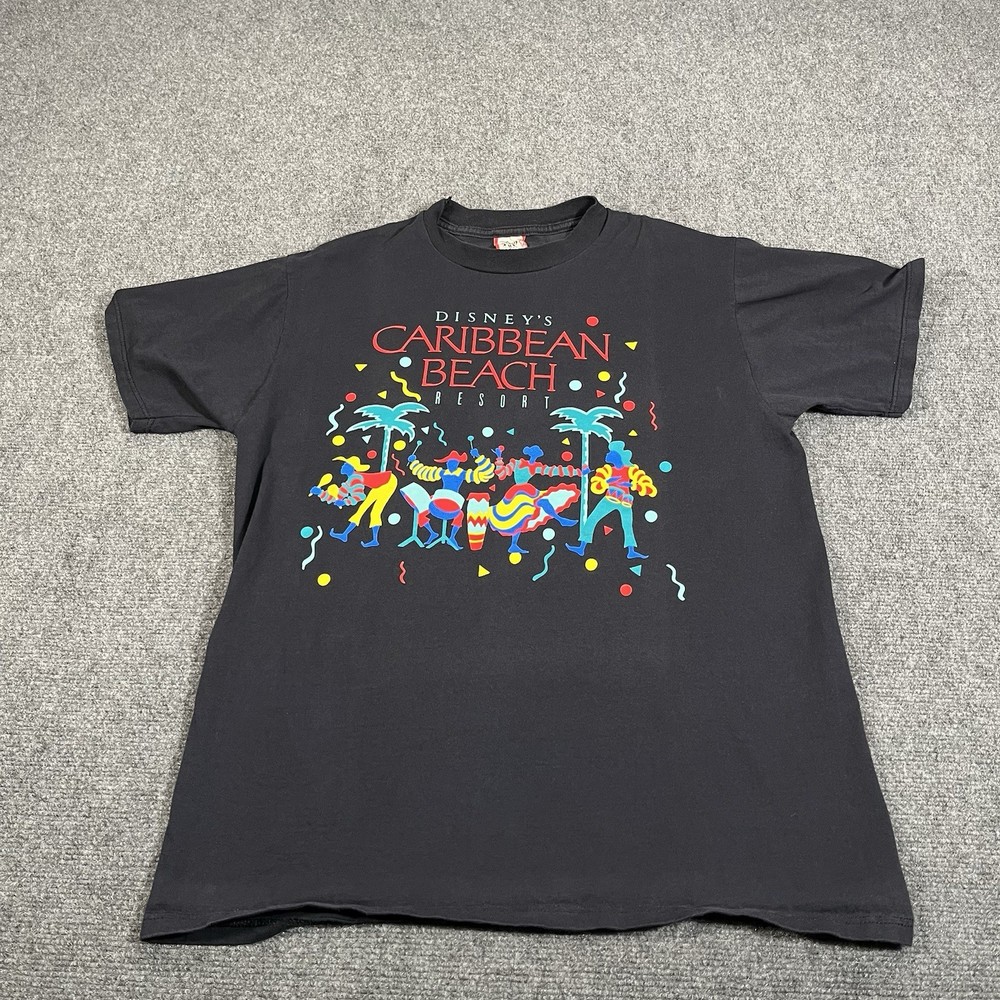 Vintage 90S Walt Disney Caribbean Beach Rare T Shirt Large Disney Designs Tag