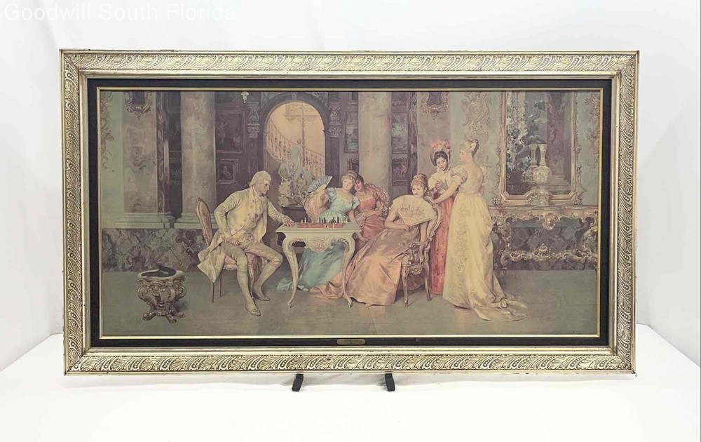 Framed The Chess Game Wall Decor Art Print By Italian Artist Francesco Beda