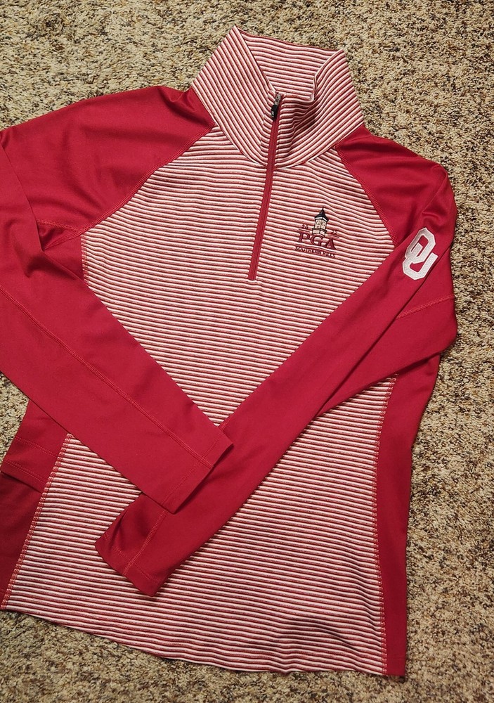 Oklahoma Sooners Cutter & Buck Women's 1/4 Zip Pullover Southern Hills PGA M