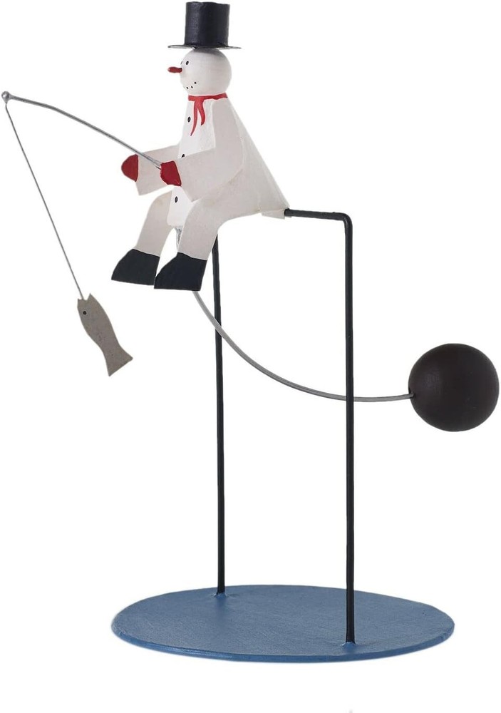 New Accent Decor Playtime Snowman Fishing Christmas Balance Rocking Toy Holiday-image