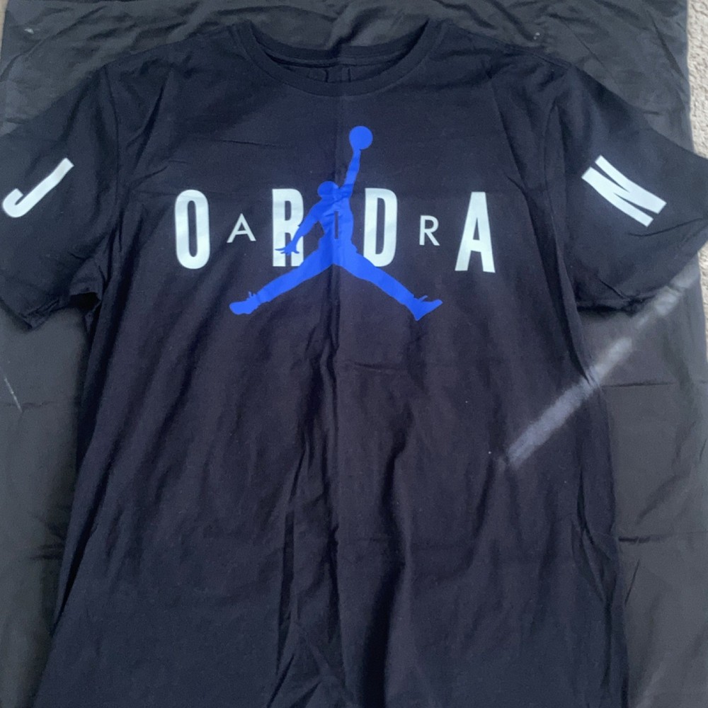 Jordan Black Cotton Crew Neck Short Sleeve T-Shirt Men's XL Graphic Logo