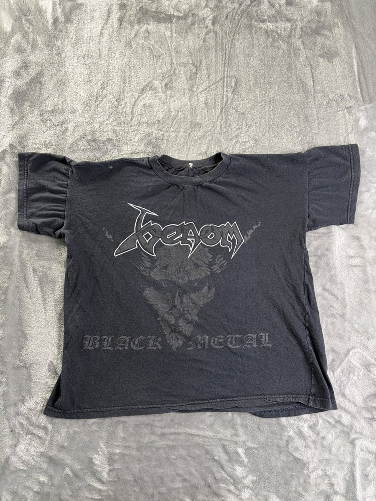 Vintage Venom Black Metal Band T-Shirt Single Stitch Baphomet Graphic Cotton XL