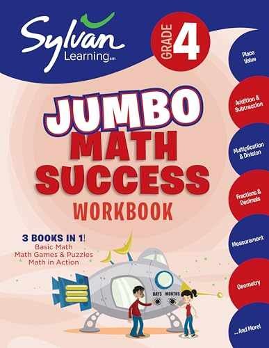 4th Grade Jumbo Math Success - Paperback, by Sylvan Learning - Acceptable