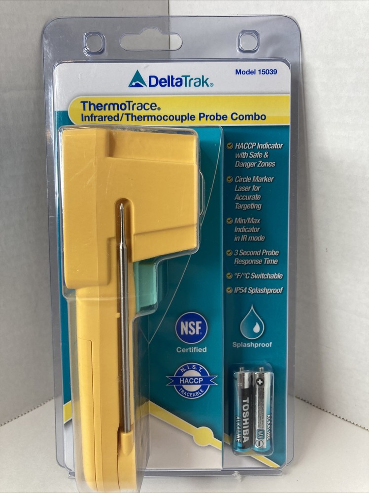 DeltaTrak 15039 ThermoTrace Infrared Thermocouple Probe Combo Professional Use
