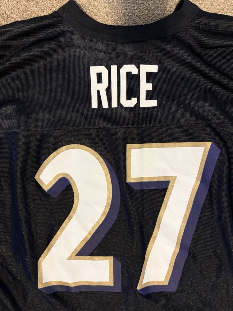 Ray Rice Baltimore Ravens NFL Black Football Jersey Men Size 2XL #27