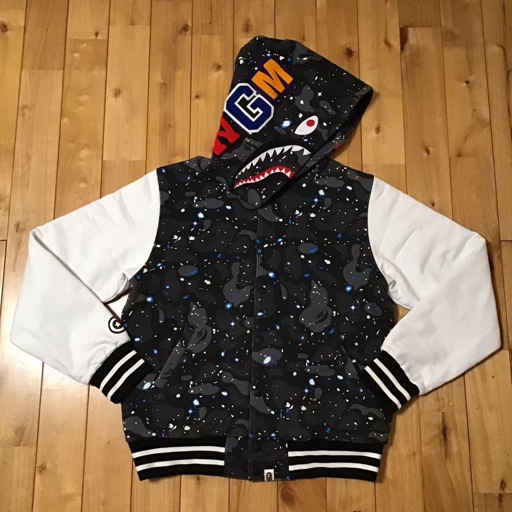 Phosphorescent Space Camo Shark Hoodie Jacket M Size Varsity A Bathing Ape