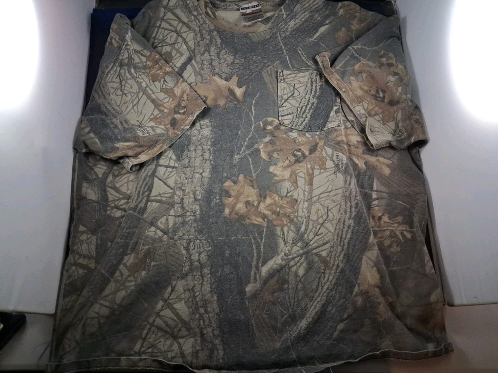 Vtg Realtree Hardwoods Camo Camouflage Short Sleeve T Shirt XL *22FB