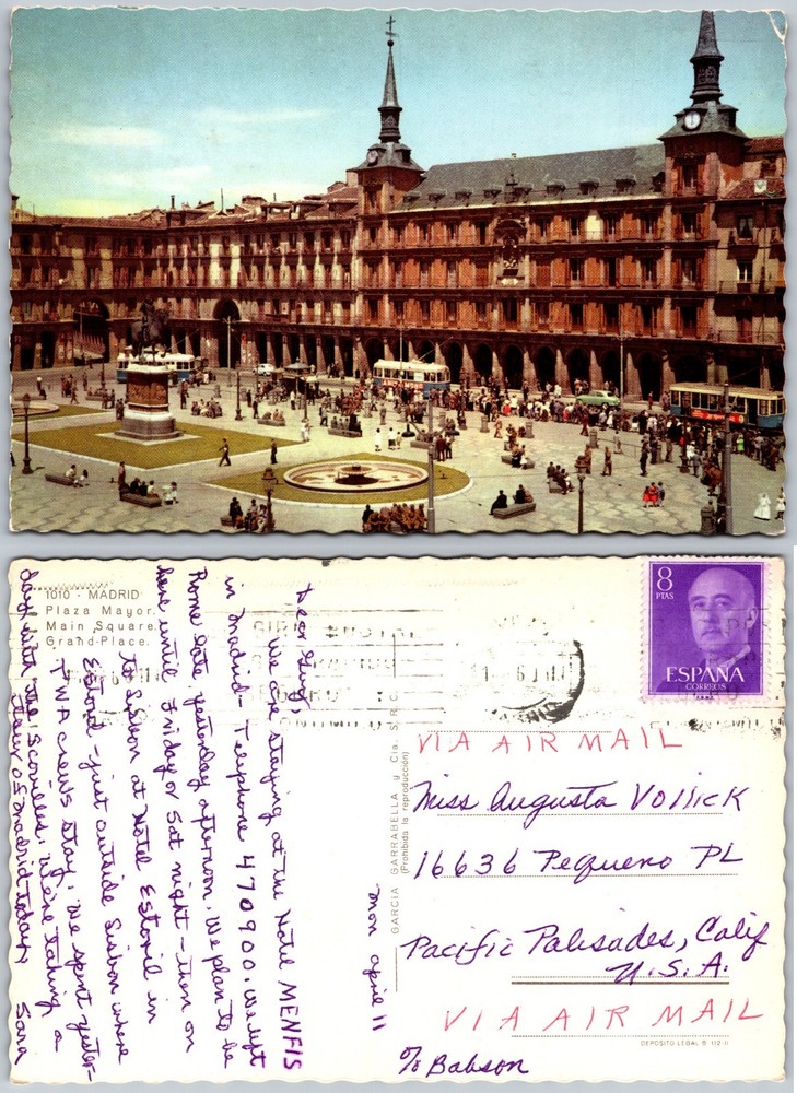 Continental Plaza Mayor Madrid Postcard