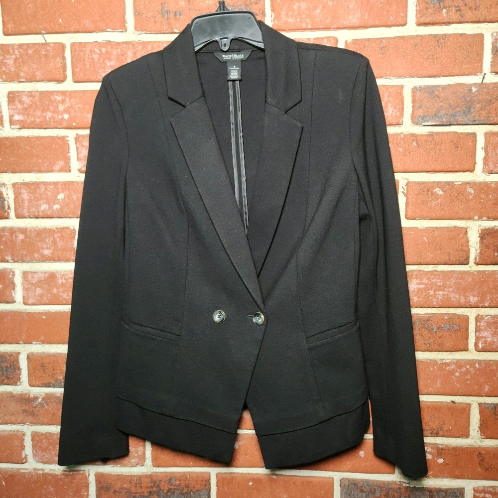 white house black market women's black blazer jacket, size 8